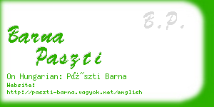 barna paszti business card